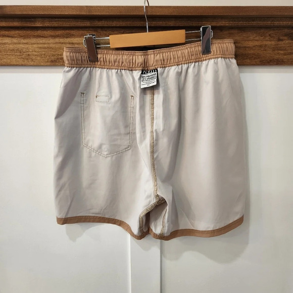 HVIII Brand Goods Board Shorts Tan Mens Size XXL Drawstring Flat Front - Picture 3 of 10